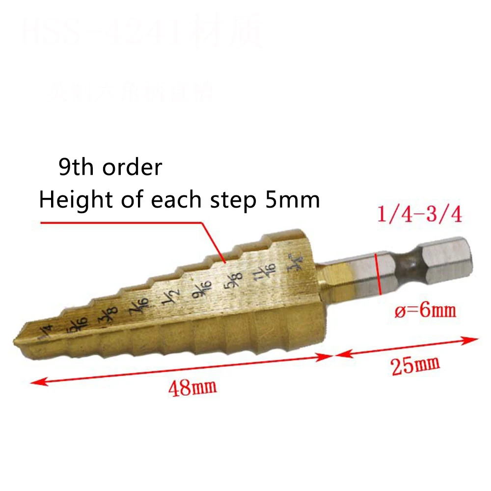 3/16-1/2 ''1/4-3/4'' 1/8-1/2 ''треугольная ручка непосредственно канавка лестница сверло 3 шт. высокоскоростной стальной шаг конус сверло набор