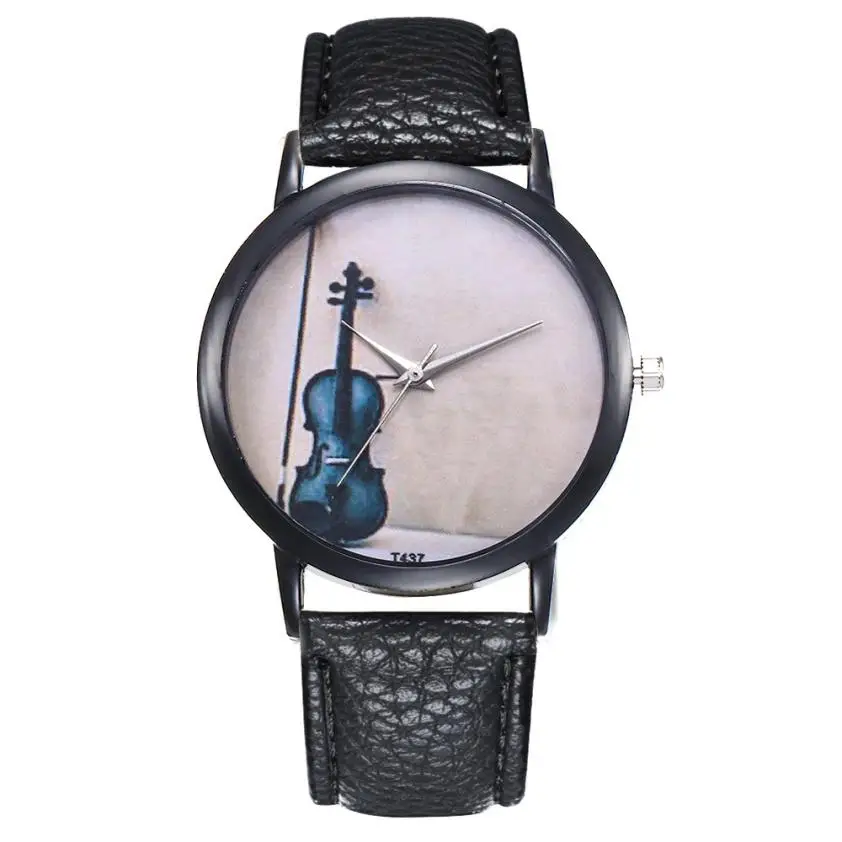 Музыкальные инструменты красочные женские кварцевые часы Необычные темперамент повседневные женские наручные часы простые подарки на день рождения# D