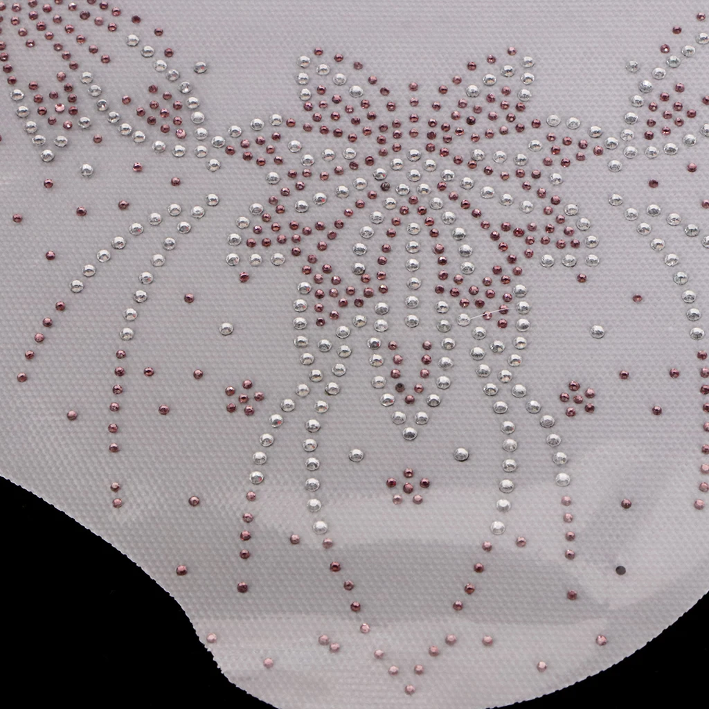 Floral Neckline Collar Trim Rhinestones Iron on Hot Fix Motif Heat Press Applique Patch