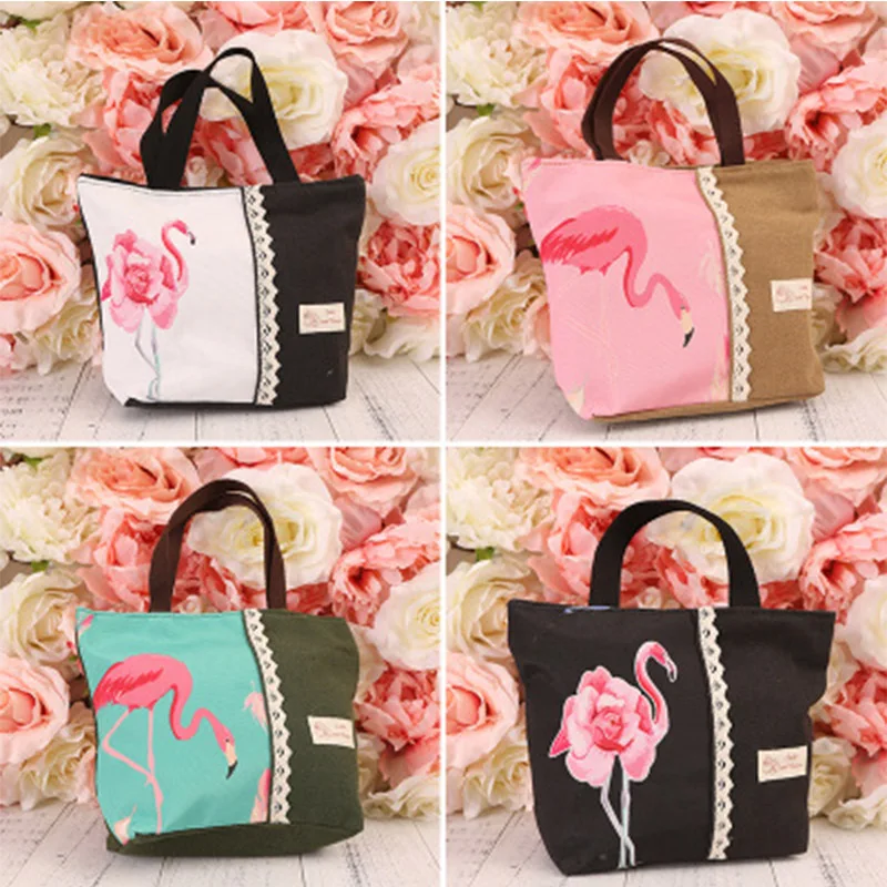 

SEREQI2019 new canvas fabric cartoon shoulder bag female large capacity handbag portable storage bag mini clutch bag card packag