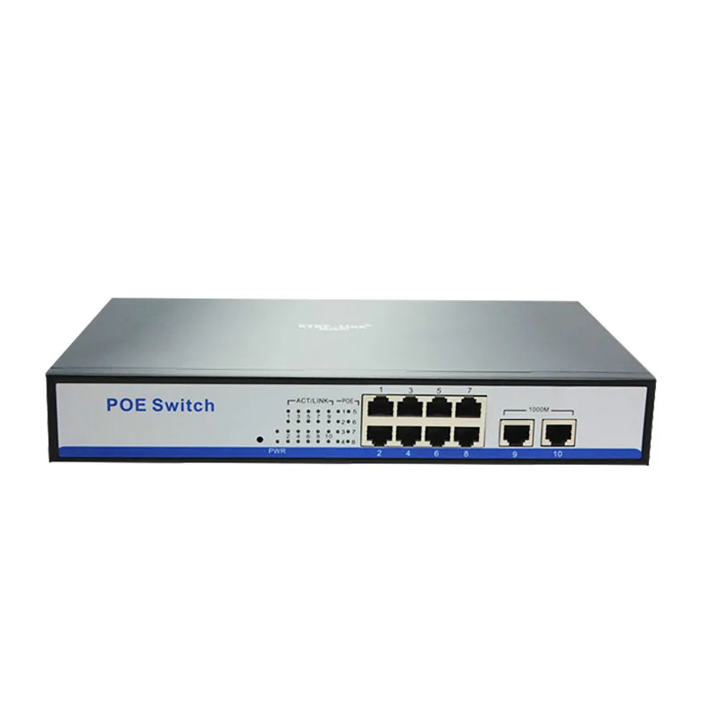 ANDDEAR умный настольный настенный переключатель 8+ 2 gigabit ethernet 150 Вт IEEE802.3af/at poe для 960 P/1080 P 2MP 3MP hd ip-камер - Цвет: POE Switch