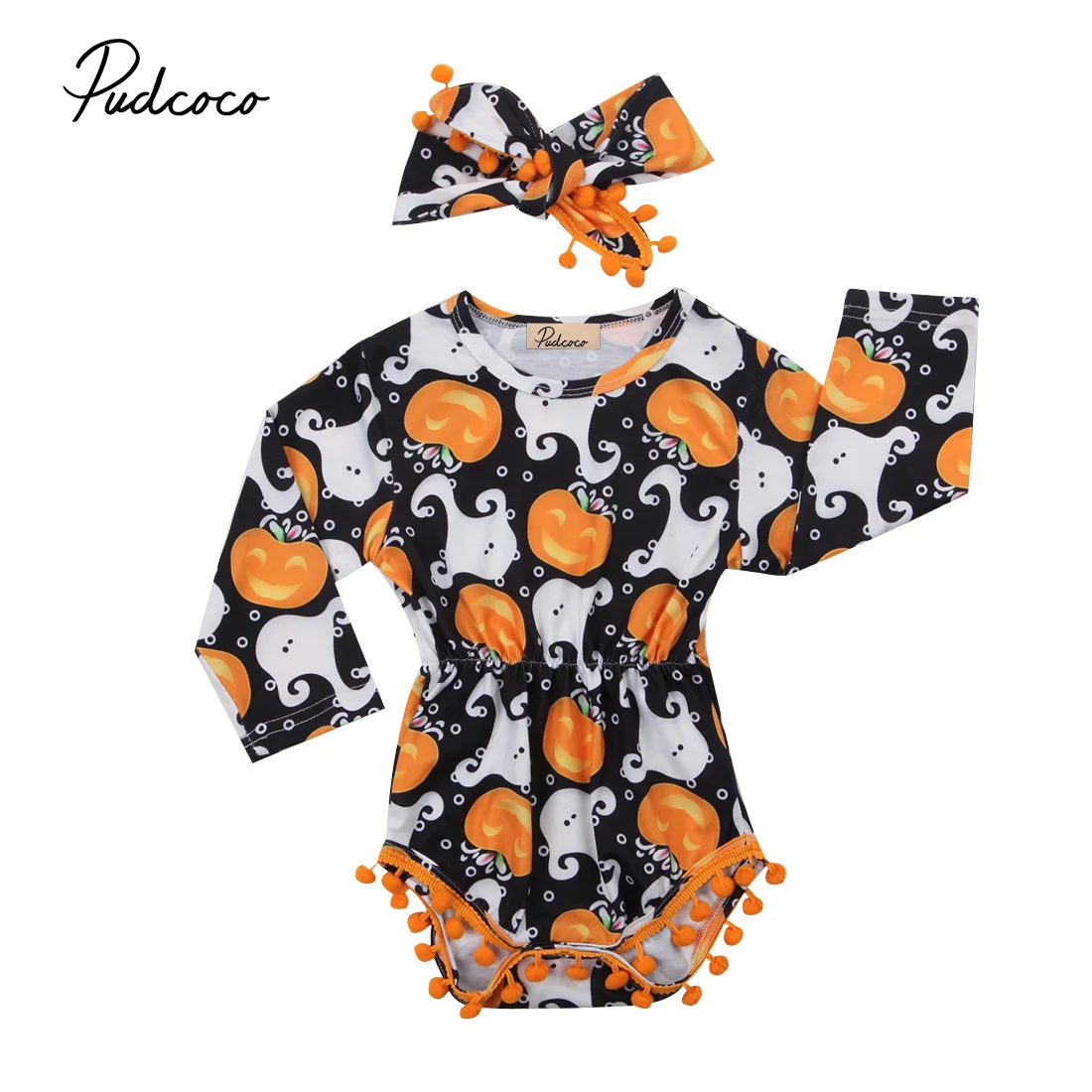 2PCS Newborn Baby Girl Turkey/&Pumpkin Printed Romper Bodysuit Jumpsuit Outfits