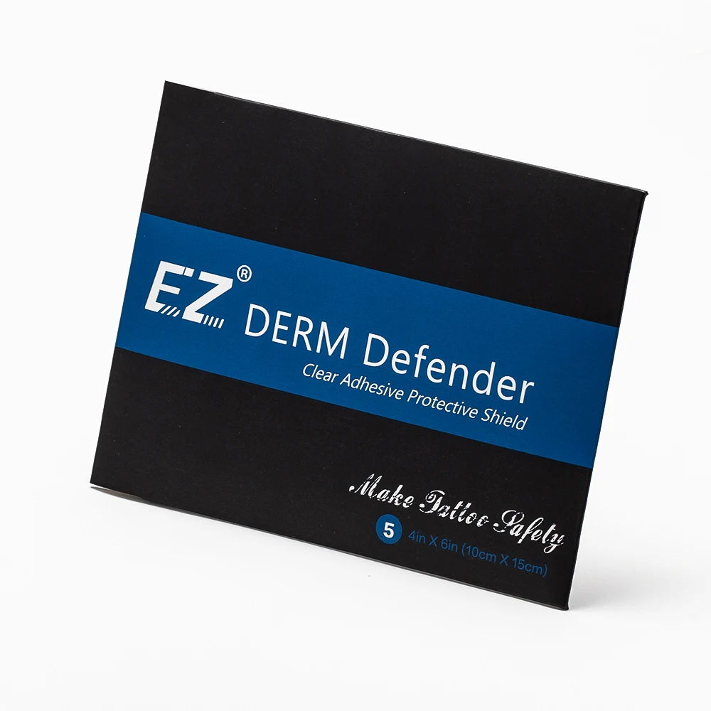 EZ Премиум тату пленка Derm Defender татуировки клей защитный щит тату после ухода принадлежности 5 листов портативная упаковка