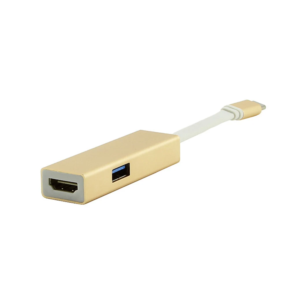 USB 3.0 Hub Type C To HDMI 3 Ports USB Splitter High Speed Hub Computer Accessories With USB-C Power Connector For MacBook 