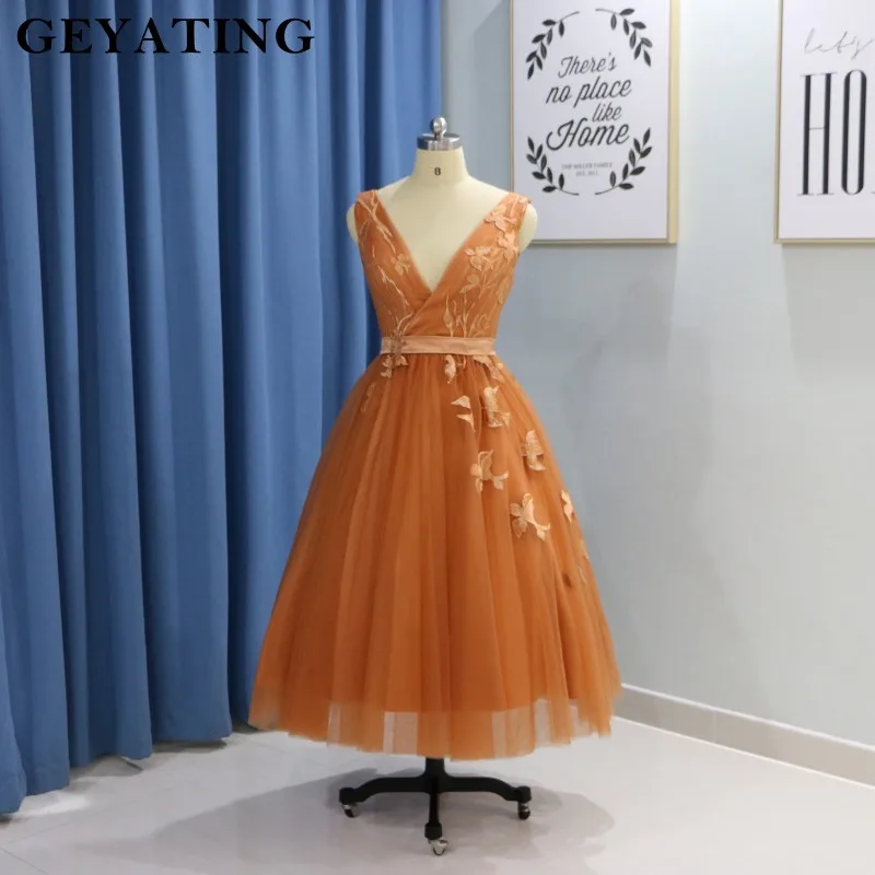orange formal dress