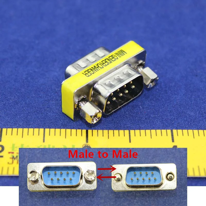 

Free shipping RS232 Gender Changer DB9 pin Serial Gender Changer Adapter Male to Male RS232 to COM
