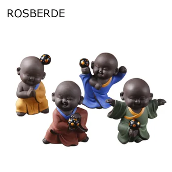 

Dropship Chinese ceramic buddha statues Painted pottery tea pet home decor Decoration small monk Buddha Mantle Kashaya ornaments
