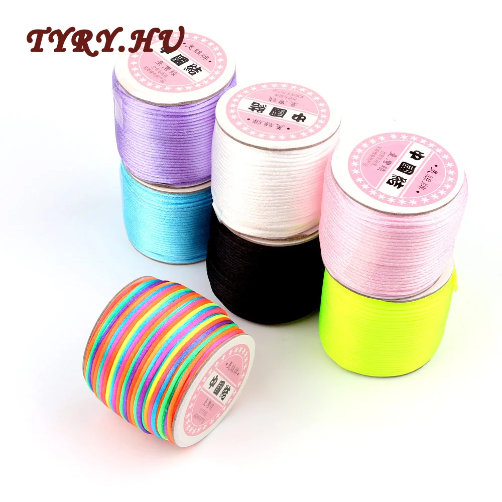 

TYRY.HU 45M/Roll 2mm Soft Satin Nylon Cord Solid Rope For Jewelry Making Non-Toxic and Tasteless MultiColor DIY Accessories
