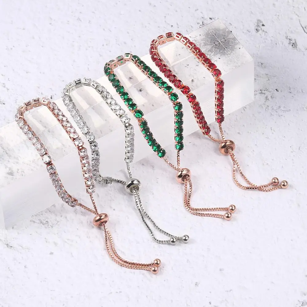 

CZ Bracelet For Women Luxury Style 4 Claws Mosaic Cubic Zirconia Silver Color Fashion Jewelry Gift