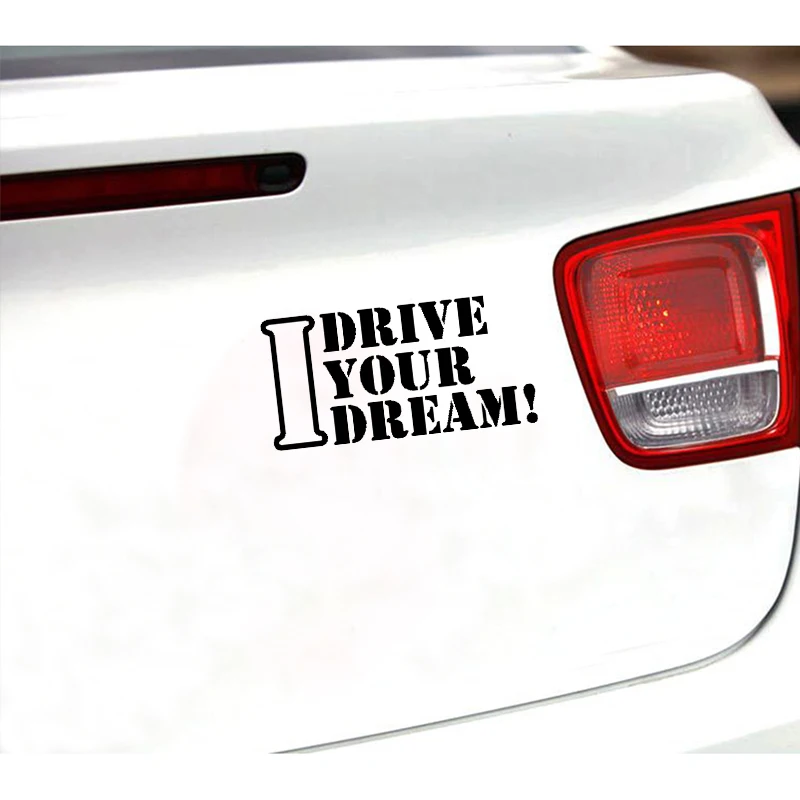 QYPF 16 см * 8 I Drive Your Dream Веселая Автомобильная Наклейка черная серебряная виниловая