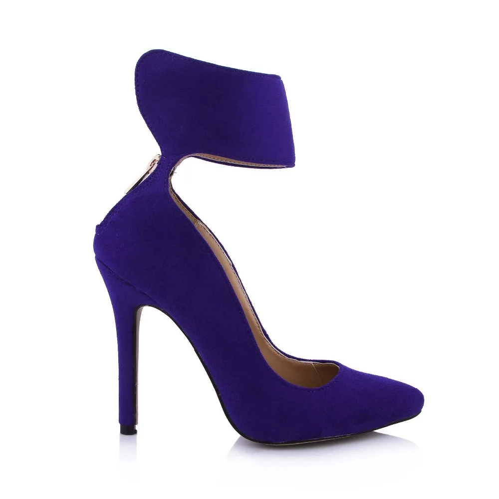 

New 2016 Sexy Casual Hot Sale Women Pumps High Heels Sexy Ankle Strap Shoes Party Wedding Pointed Toe Dress Pumps Big Size 35-43