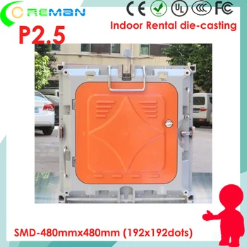 

Shenzhen led manufacture factory price indoor HD p2.5 led display rental 480x480mm cabinet die casting 192x192 dots high refresh