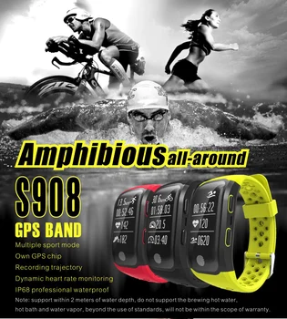 

GPS Fitness Dynamic Heart Rate Smart Wristband IP68 Waterproof Smart Bracelet Tracker Watch for iPhone & Android