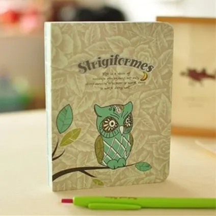 

1pcs/lot Vintage Kawaii night Owl design Notepads DIIY Journal notebook paper Diary books Nice gift