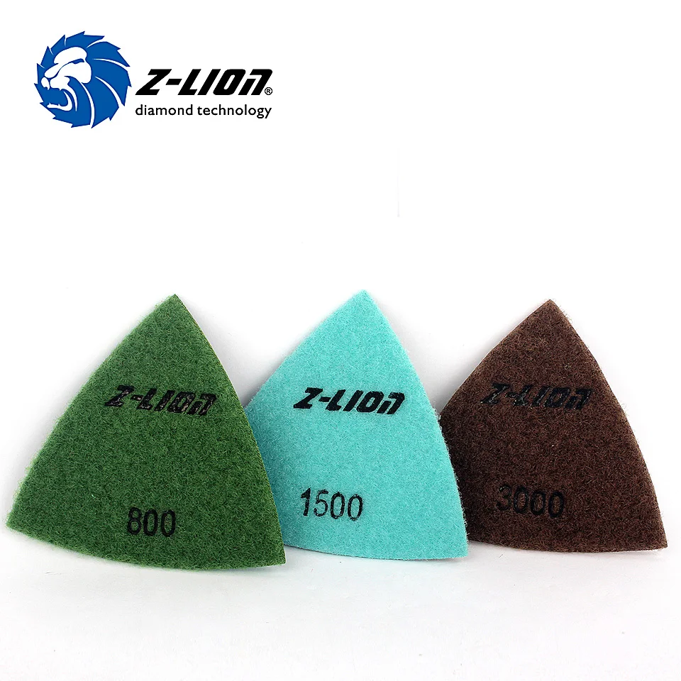 Z LION 3" Triangle Diamond Polishing Pads Traingular Diamond Sanding