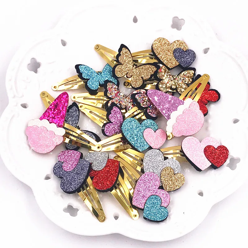 1PCS Multicolor Lovely Girls Sequins Hairpins Heart Butterfly Barrettes