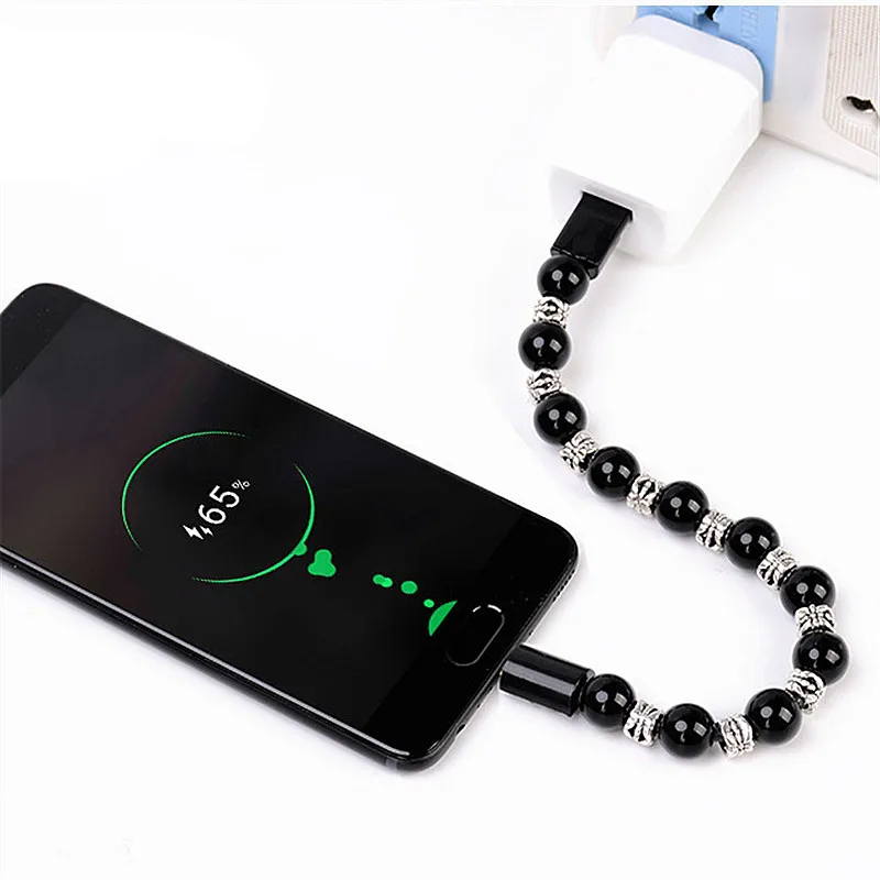 8 pin Micro USB2.0 Crea tive USB кабель для передачи данных браслет из бисера зарядное устройство для iPhone samsung Xiaomi mi8 Android type C автомобильное зарядное устройство для телефона
