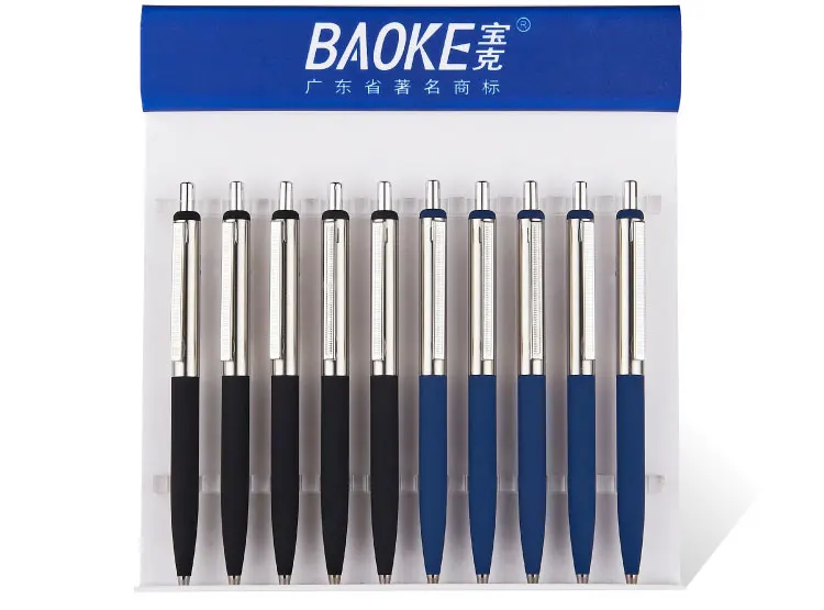 HOT 2 PCS Ballpoint pen Blue ink 1.0mm/0.7mm metal ball point pen Office School Supplies Writing Supplies Ballpoint Pens