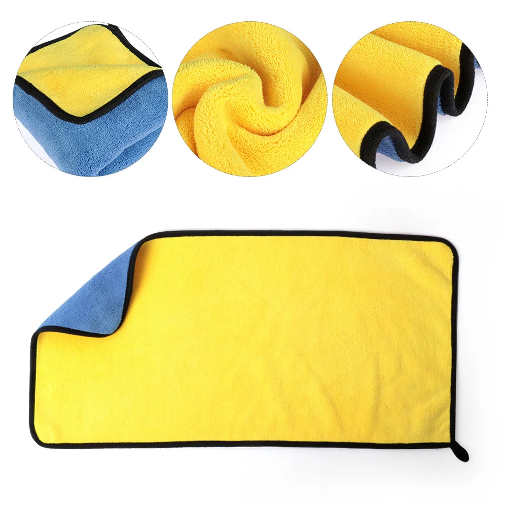 

1PC Super Absorbent Wash Towel Microfiber Coral Velvet Car Care Polishing Thick Plush Drying Cloth Window Cleaning Tool
