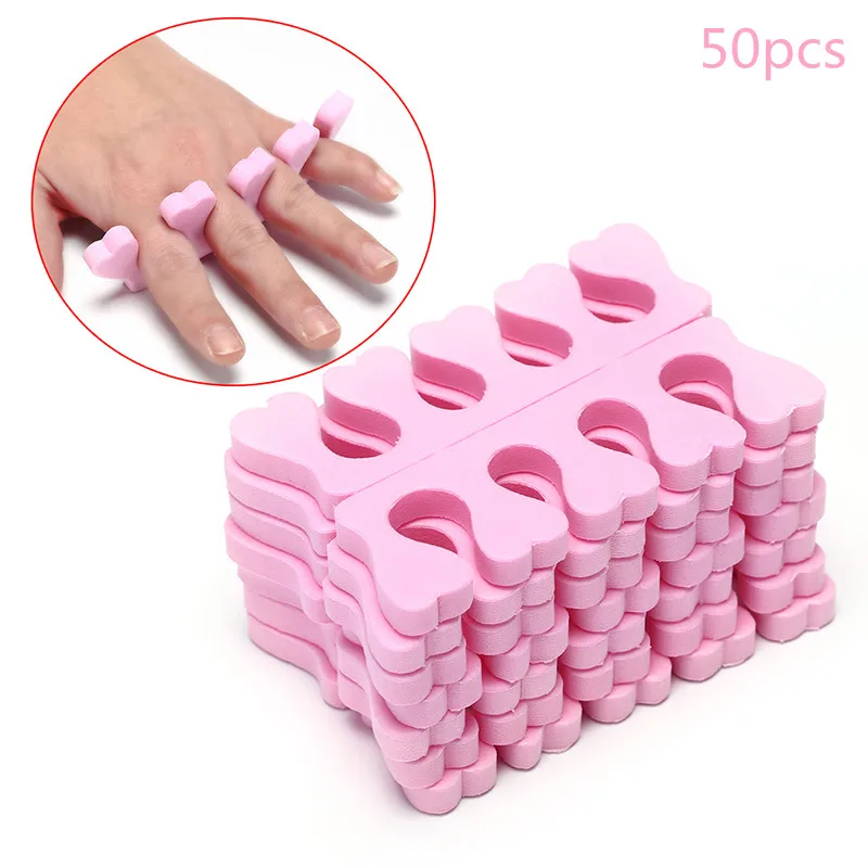 New 50pcs/Pack  Nail Art Toes Separators Fingers Foots Sponge Soft Gel UV Beauty Tools Professional Manicure Polish Tools