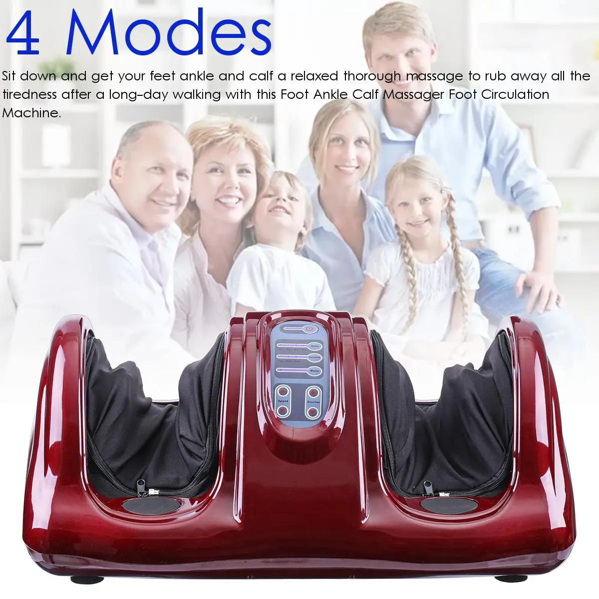 110V Electric Heating Foot Body Massager Shiatsu Kneading Rolling Vibration Machine Reflexology Calf Leg Pain Relief Relax