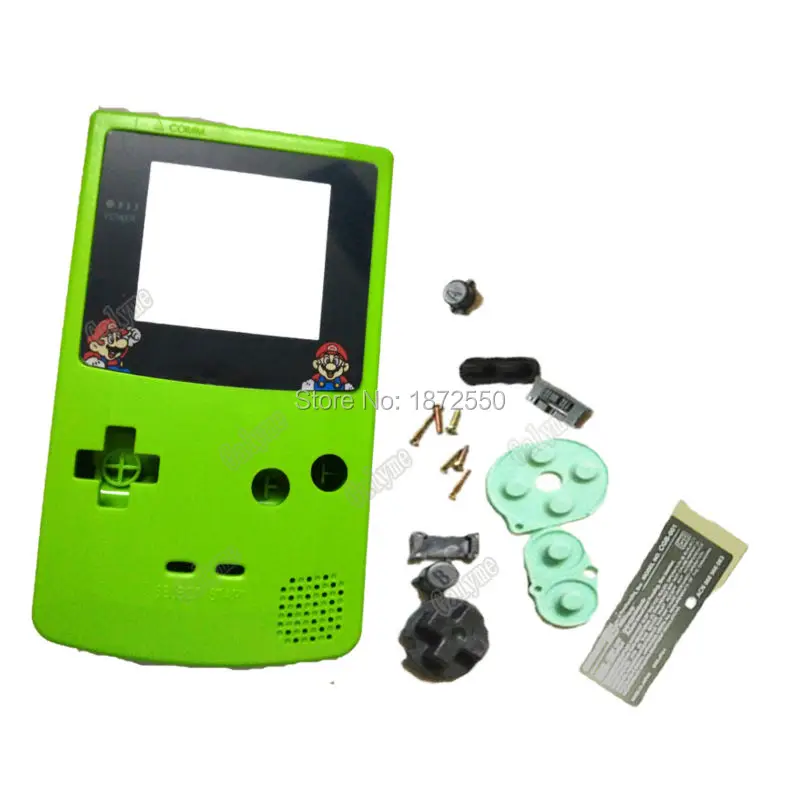 Цвета зеленого яблока Ретро Чехол для игровой приставки заменить для Gameboy цвет ручной FitGBC мальчик подарок с мультяшным объективом X/Y отвертки