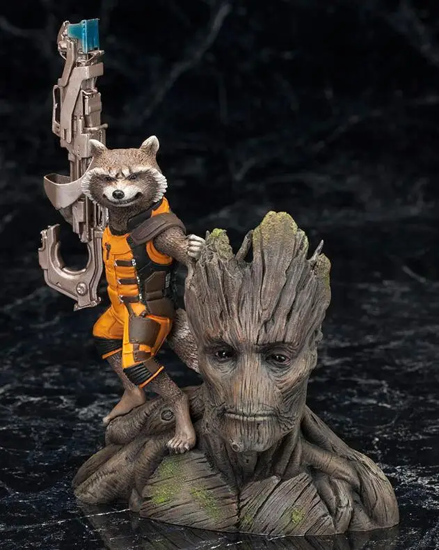 Экшн фигурка ARTFX + Marvel Guardians of Galaxy Мстители ракета енот и TreeMan Ver 16 см|Игровые