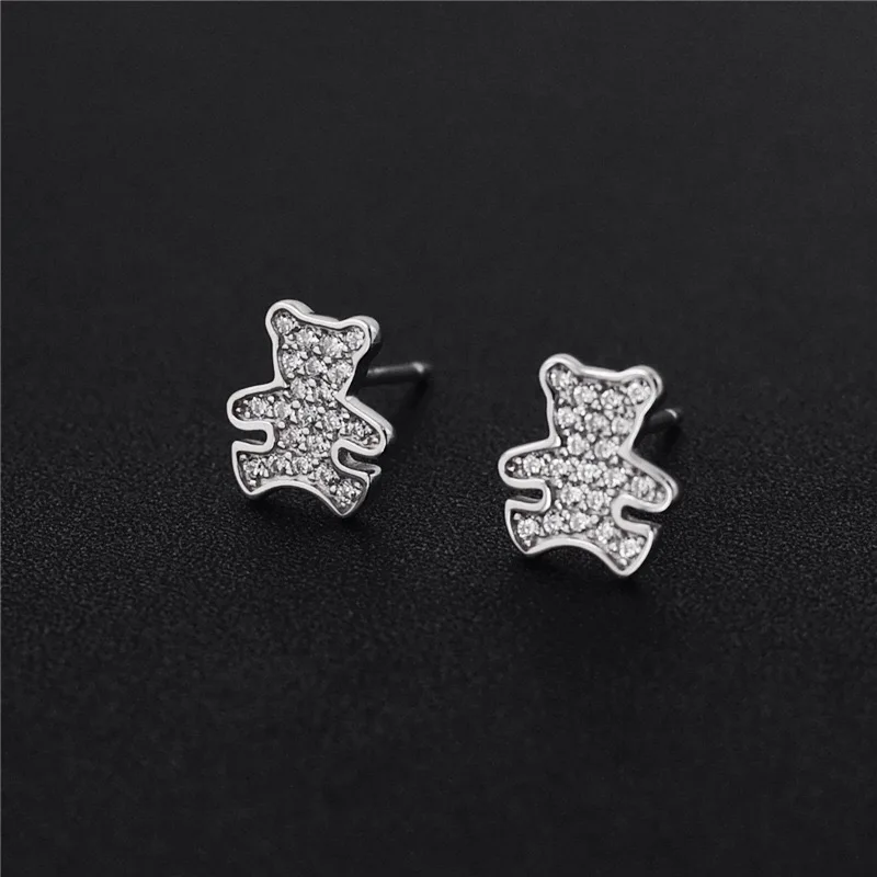 

Swan Jewelry New Arrivals Zircon Lovely Bear Stud Earrings Cartoon Little Bear Earrings For Cute Girls Friend Birthday Gifts