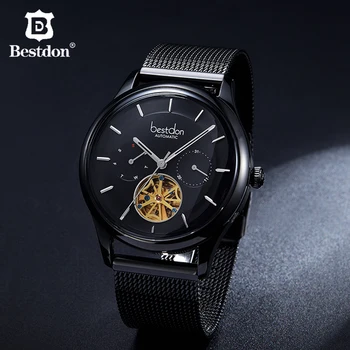 

Bestdon Curved Men's Watch Switzerland Mechanical Watches Fashion Sports Skeleton Watches Luxury Brand Leather Relogio Masculino