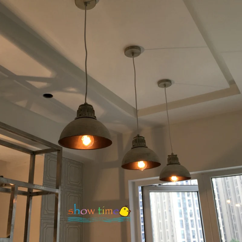 Vintage Rustic Metal lampshade Edison Pendant lamp lights Retro Lustre shade hanging lampe Fixture Industrial lighting lamparas
