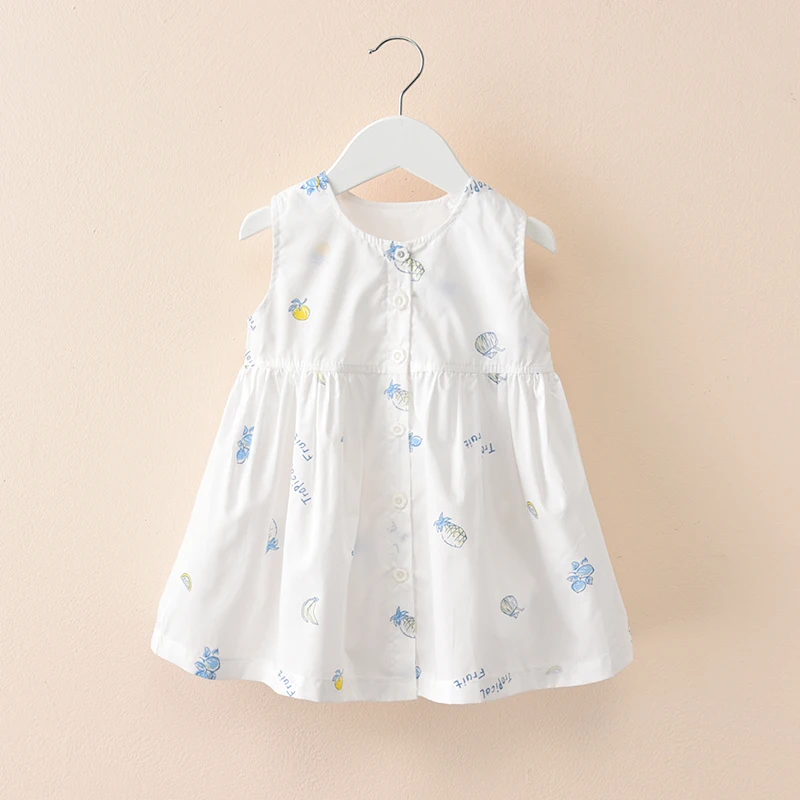 

Baby girl Dresses Girls Infant Cotton Sleeveless Dress Summer baby dress Printed +Embroideryatst 1-10 years