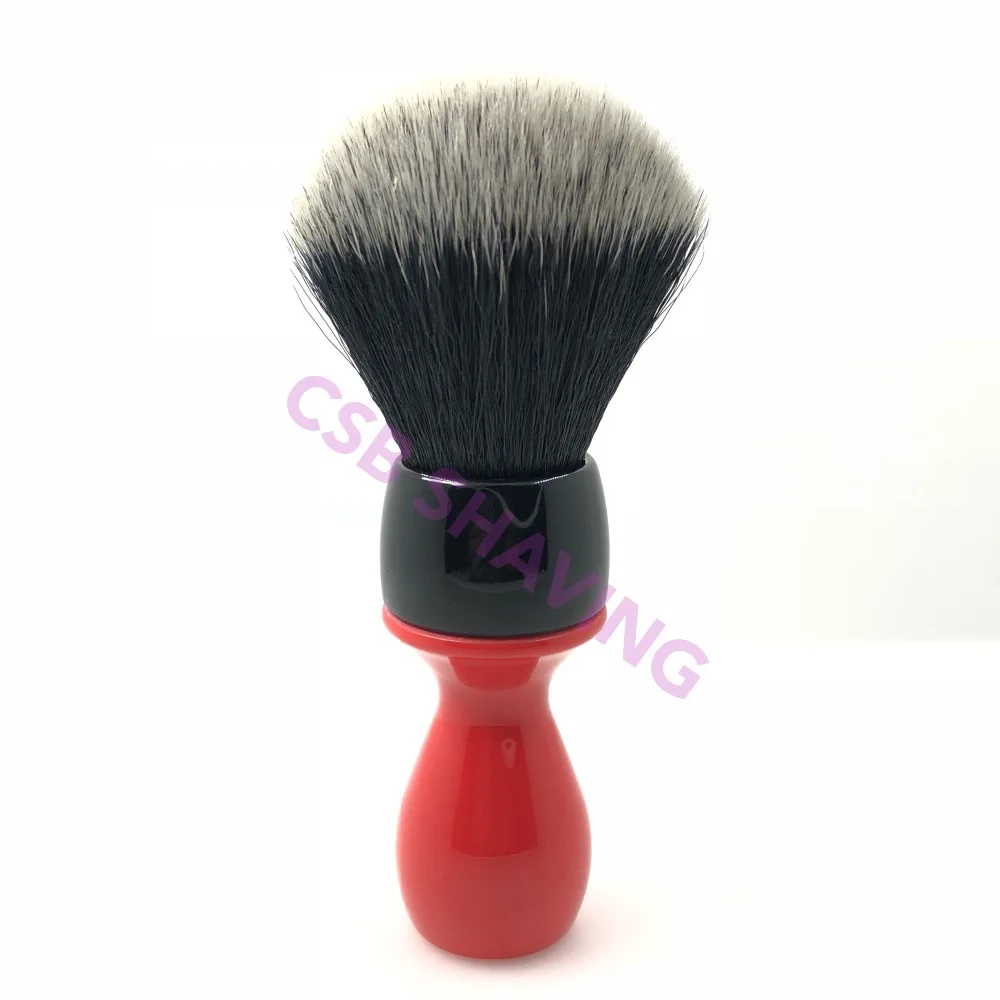 CSB Knot 24mm Tuxedo Synthetic Hair Shaving Brush Smart Black and Ferrari Red Elegant Style Handle Barber Shop Salon Shave Wet