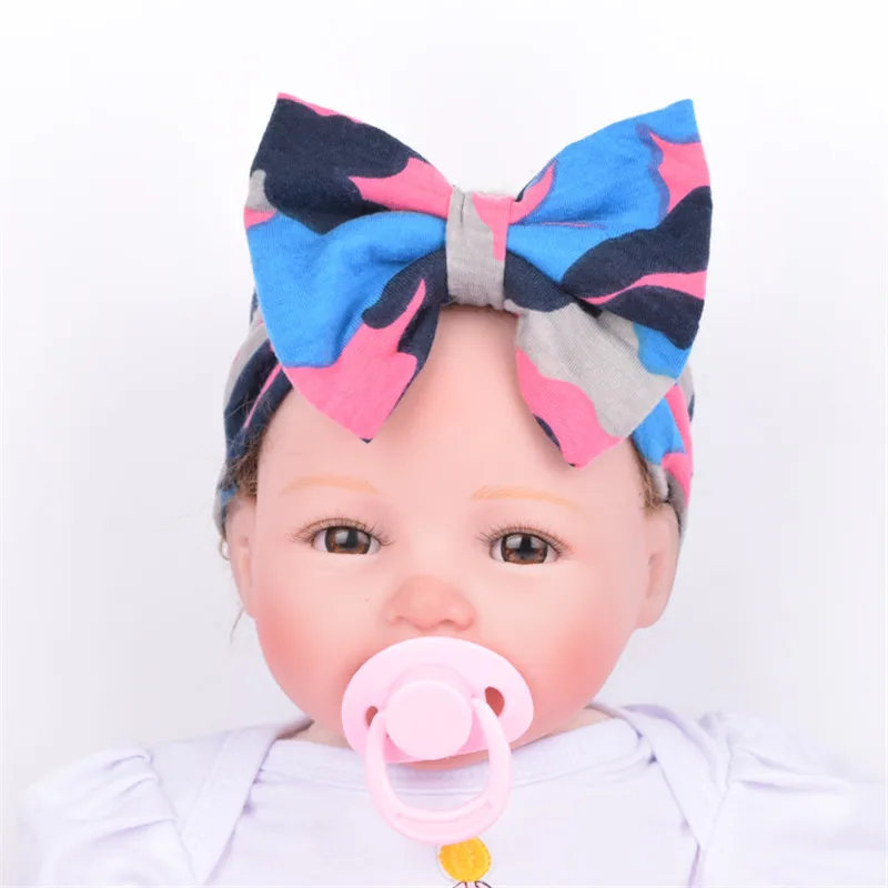 

Fashionable fresh baby girl headbands Beautiful new camouflage baby accessories cotton baby headband Bow headband baby