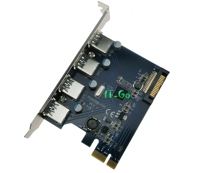 Superspeed 4 порта USB 3 0 PCI Express Card PCIe хост-контроллер x USB3.0 конвертер с SATA Power PCIF0302 |