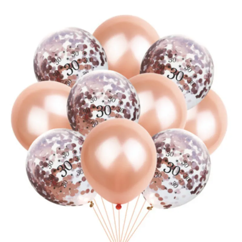 

Rose Gold Confetti Balloons Birthday Party Decoration Kids Adult Metallic Latex Balloon Air Ball Set Ballon Decor Baloon