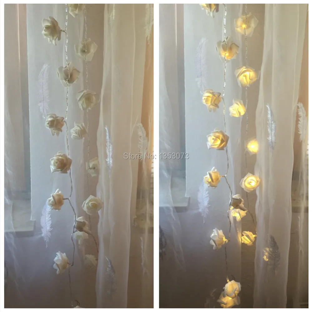 Rose Multicolor LED String Lights LED Rope Christmas Garlands Holiday Light Wedding Lantern Lighting 1-3