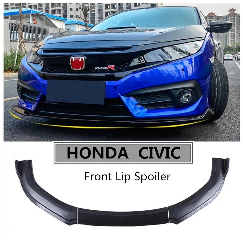 Автомобильный передний спойлер для HONDA CIVIC 2016 2017 2018 2019 бампер диффузор Спойлеры