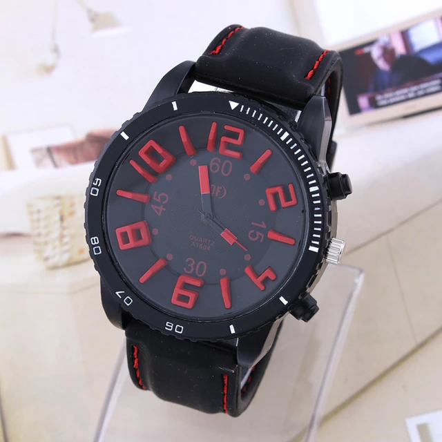 Men Luxury Brand QF Quartz Watch Silicone Relojes de Marca