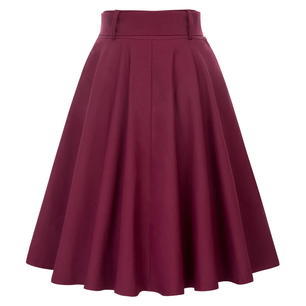 Красный Лолита юбка большого размера Летний стиль с ремни на пуговицах, украшенные 50s Ретро Винтаж с высокой талией с коротким и широким подолом; юбка для малышей