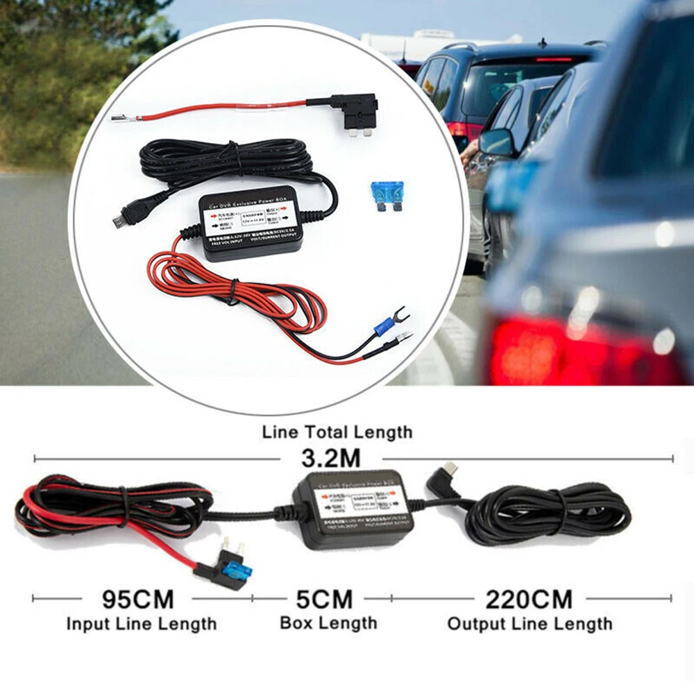 Автомобильная камера, радар-детектор, микро USB DVR аксессуары, кабель 3,3 м, автомобильная камера 12-30 в до 5 В, Micro USB-кабель