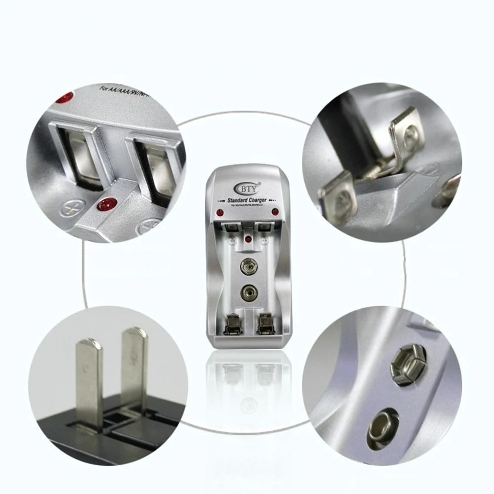 Зарядное устройство для аккумулятора EU/US Plug 2 слота AA/AAA 9 в перезаряжаемое Ni-MH зарядное устройство для аккумуляторных батарей независимая зарядка портативная изоляция