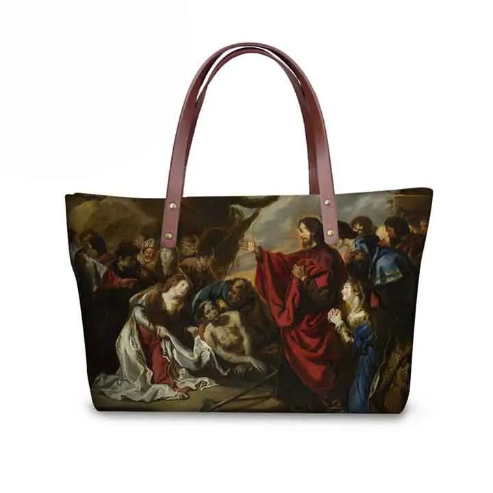 Женская сумка для покупок Ван Гог знаменитая картина 3D пользовательские сумки Прямая неопрен большие сумки Tote Bolsa Feminina Sac основной - Цвет: LMQ377AL