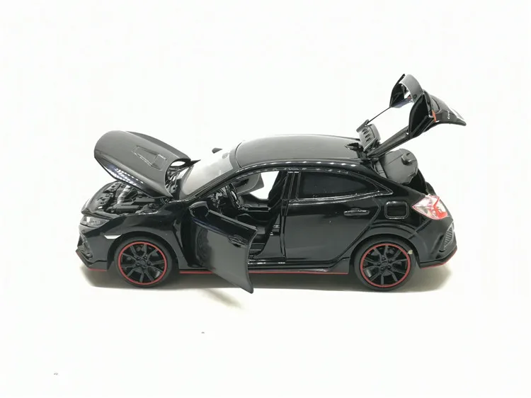 1:32 HONDA CIVIC TYPE-R Toy Car Metal Toy Diecasts Toy Vehicles Car Model Sound Light Pull Back Car Toys For Children Gifts