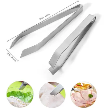 

500PCS Stainless Steel Fish Bone Remover Pliers Pincer Puller Tweezer Tongs Pick-Up Utensils Kitchen Seafood Tool
