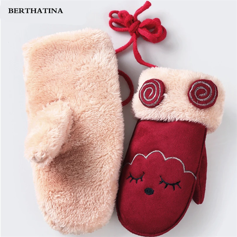 BERTHATINA 2018 новые зимние детские замшевые перчатки для девочек и мальчиков