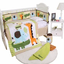 4 шт./компл. комплект детского постельного белья из хлопка детские постельное белье с персонажами из мультфильмов для новорожденных Набор двуспального постельного белья: стеганое покрывало юбка бампер