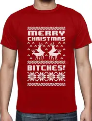 2018 модная Горячая Распродажа веселая Рождественская футболка с суками Рождественский уродливый свитер забавная футболка с оленем