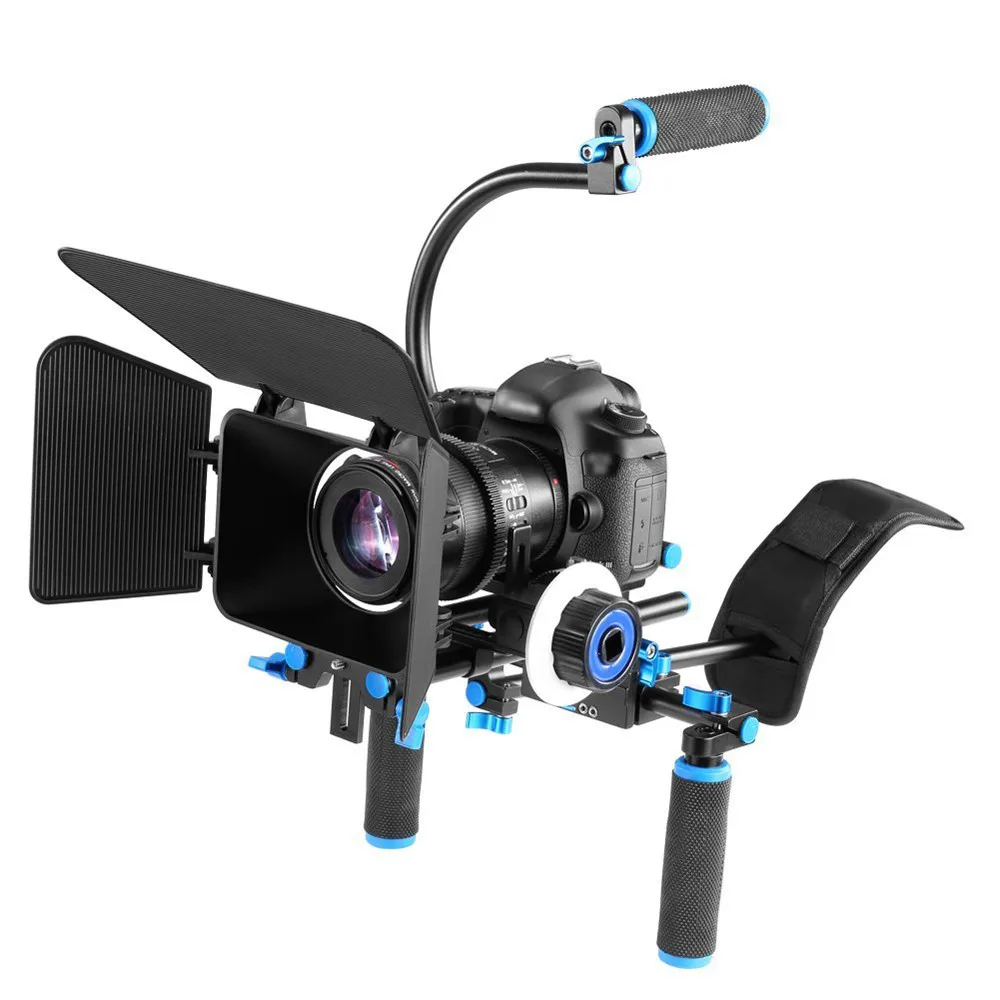 DSLR Rig Камера плеча стабилизатора фильм Поддержка комплект Follow Focus Matte Box для Canon Nikon sony BMCC GH4 видео видеокамера