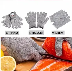 1 пара анти-вырезать износостойкие защитные перчатки износостойкость уровень 5 Кухня резки Cut устойчивостью дышащий рабочие перчатки