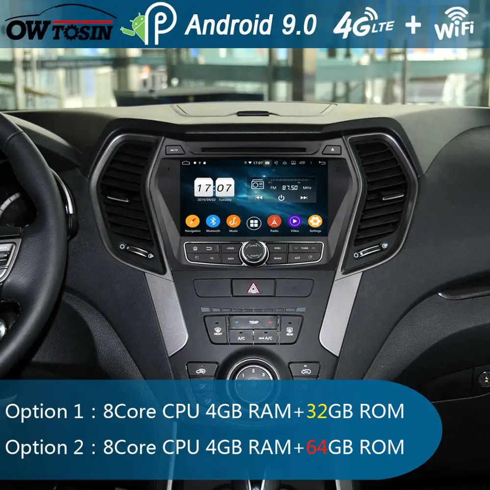 

8" IPS 8Core 4G RAM+64G ROM Android 9.0 Car DVD Radio GPS Navi For Hyundai IX45 Santa FE 2013 2014 2015 2016 DSP CarPlay